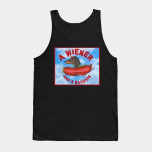 Fun Dachshund flying hot dog plane A wiener and a sausage Tank Top